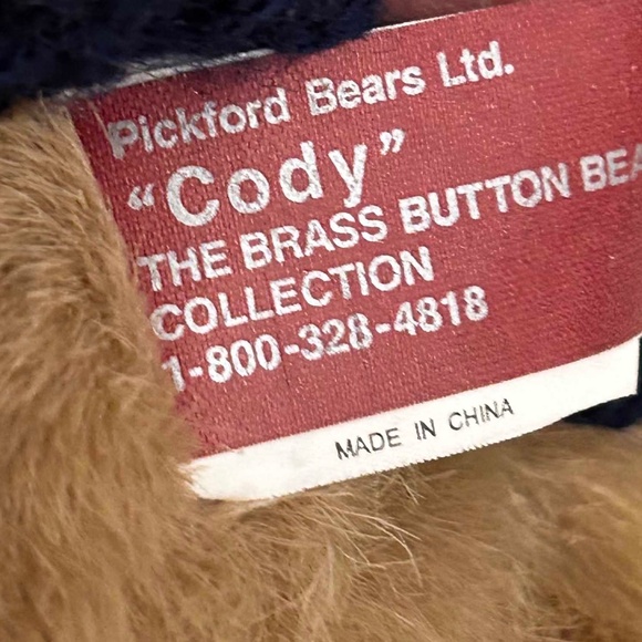 8BRASS BUTTON BEARS COLLECTION, PICKFORD BEARS, SET OF 8, POLYESTER FIBER, NAMED - Picture 4 of 12